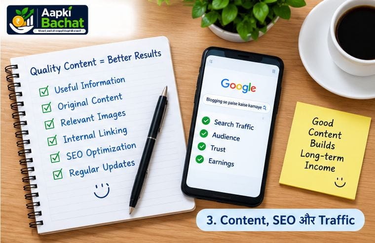 Blogging में quality content SEO internal linking और traffic बढ़ाने के तरीके
