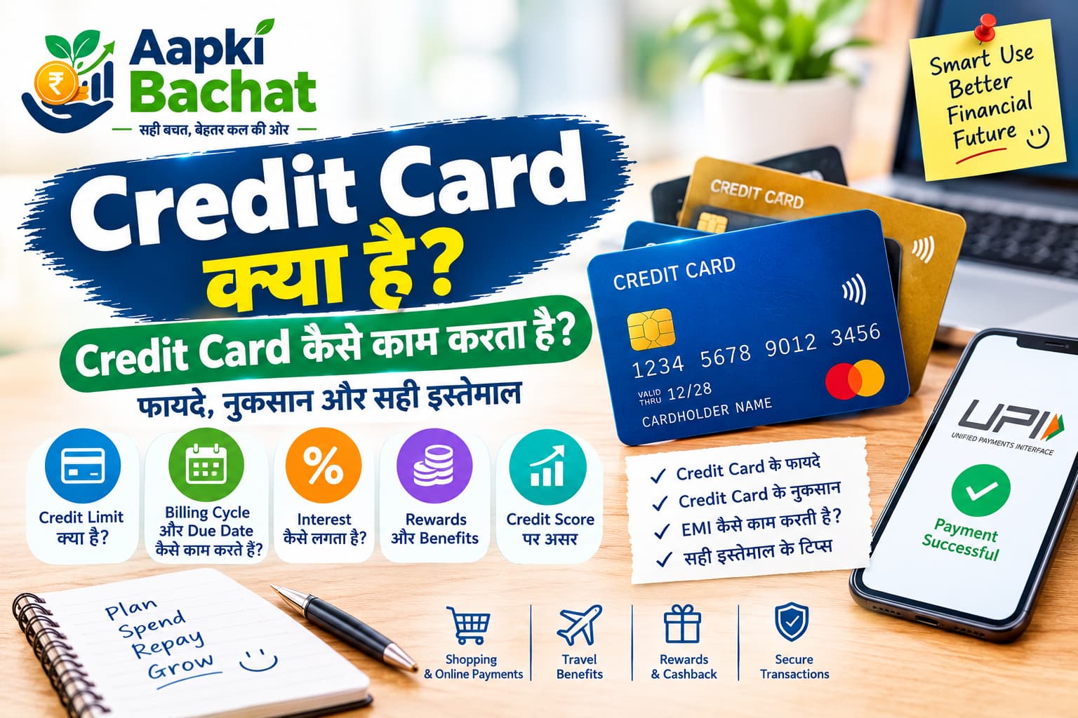 Credit Card क्या है? कैसे काम करता है, फायदे, नुकसान और सही इस्तेमाल