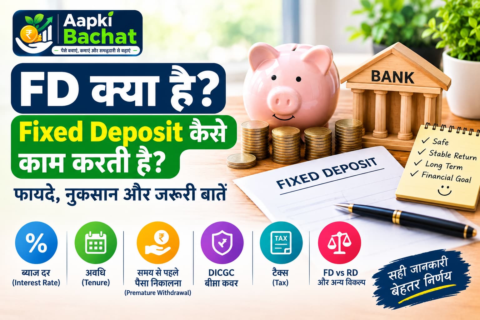 FD क्या है? Fixed Deposit कैसे काम करती है, फायदे और नुकसान