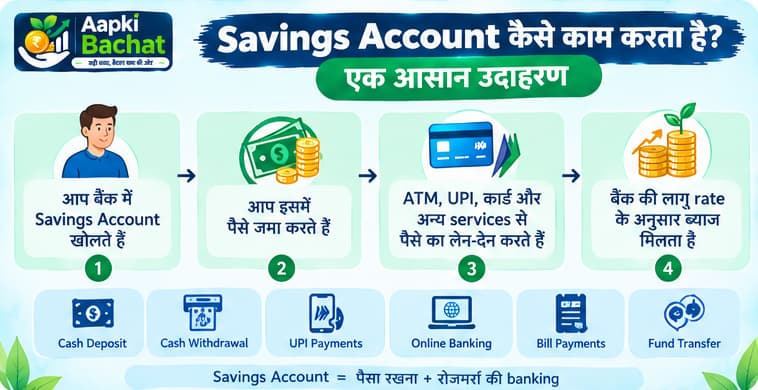 Savings Account कैसे काम करता है और बैंकिंग सुविधाएं