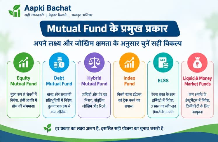Mutual Fund के प्रमुख प्रकार