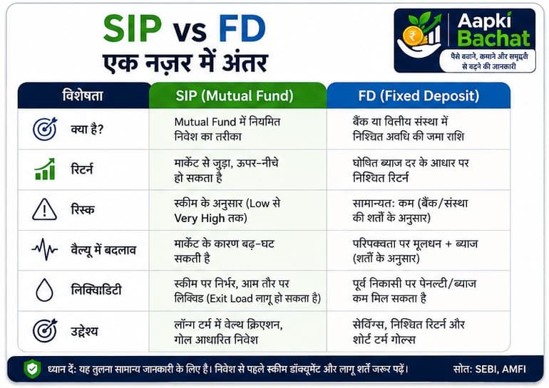 SIP और FD में अंतर