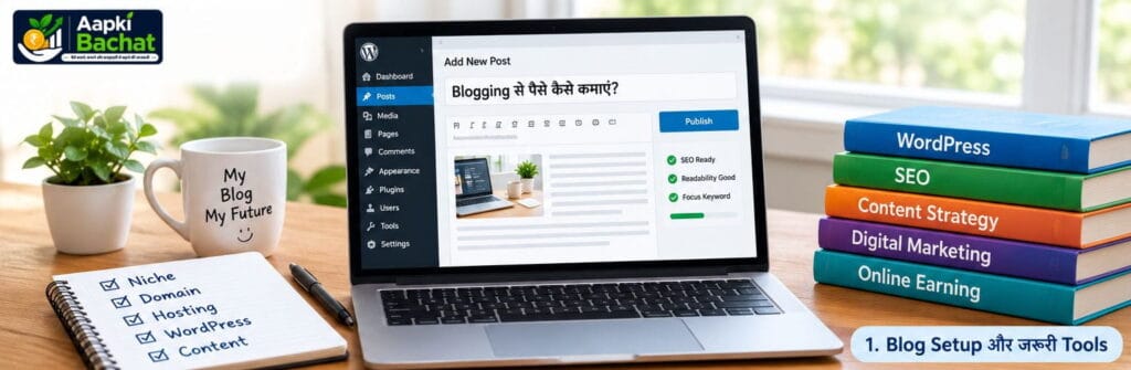 Blog शुरू करने के लिए domain hosting WordPress और content की जरूरत